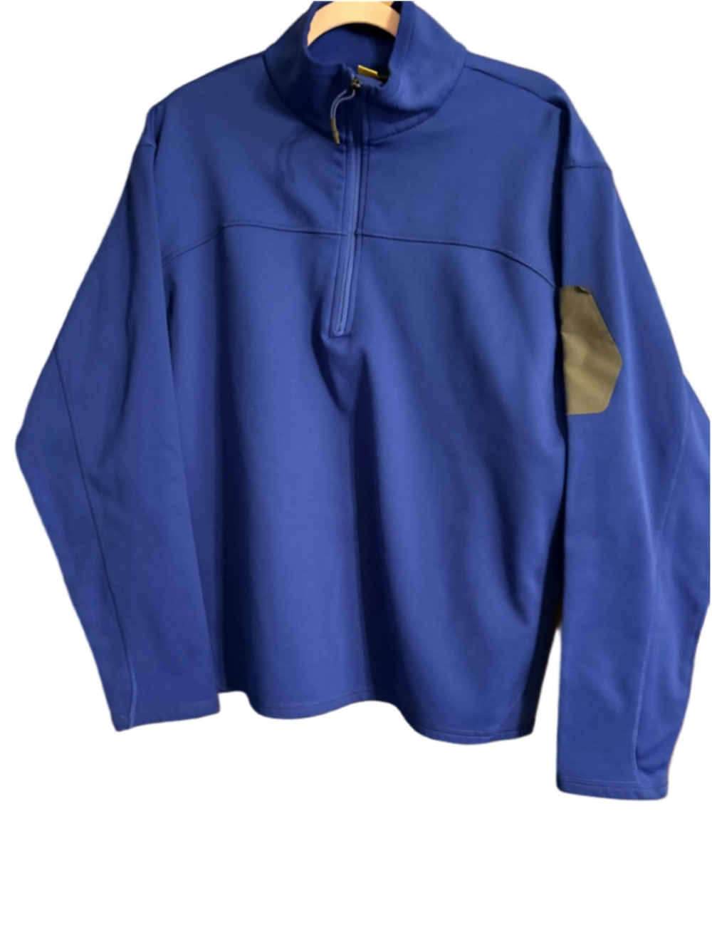 Cabela's Blue 1/4 Zip Sweater Size M with Brown Accent Pocket